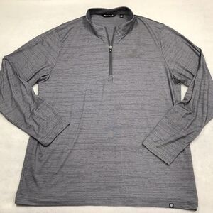 TRAVIS MATHEW Crestview Shirt Men 2XL Gray Stripe Performance Base Layer Stretch